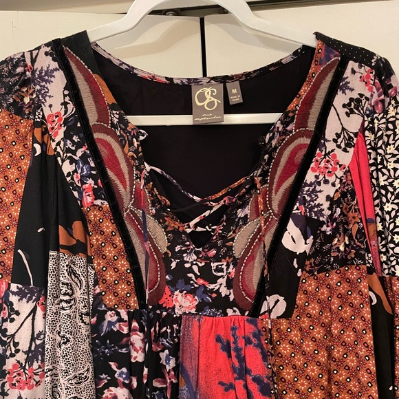 Anthropologie Long Sleeve Dress- Patchwork Multicolored - Picture 4 of 5